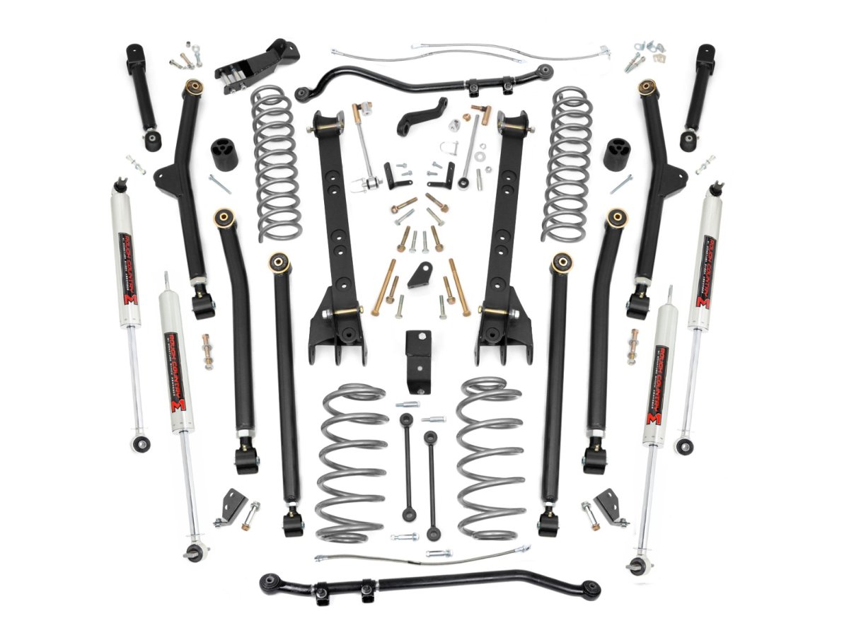 Jeep Wrangler Suspension Lift Kit - Rough Country - 4 Inch Long Arm - '97-'06
